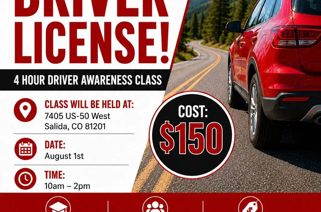 4 Hour Driver Awareness Class is Coming Up