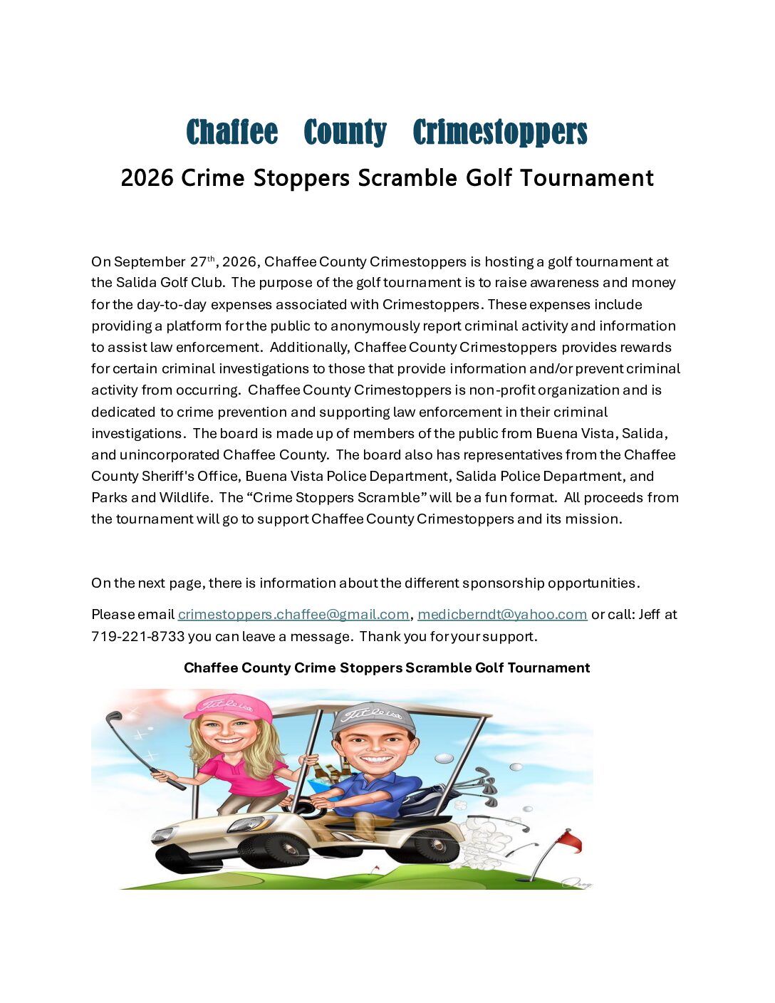 Salida Crime Stoppers Charity Golf Tournament