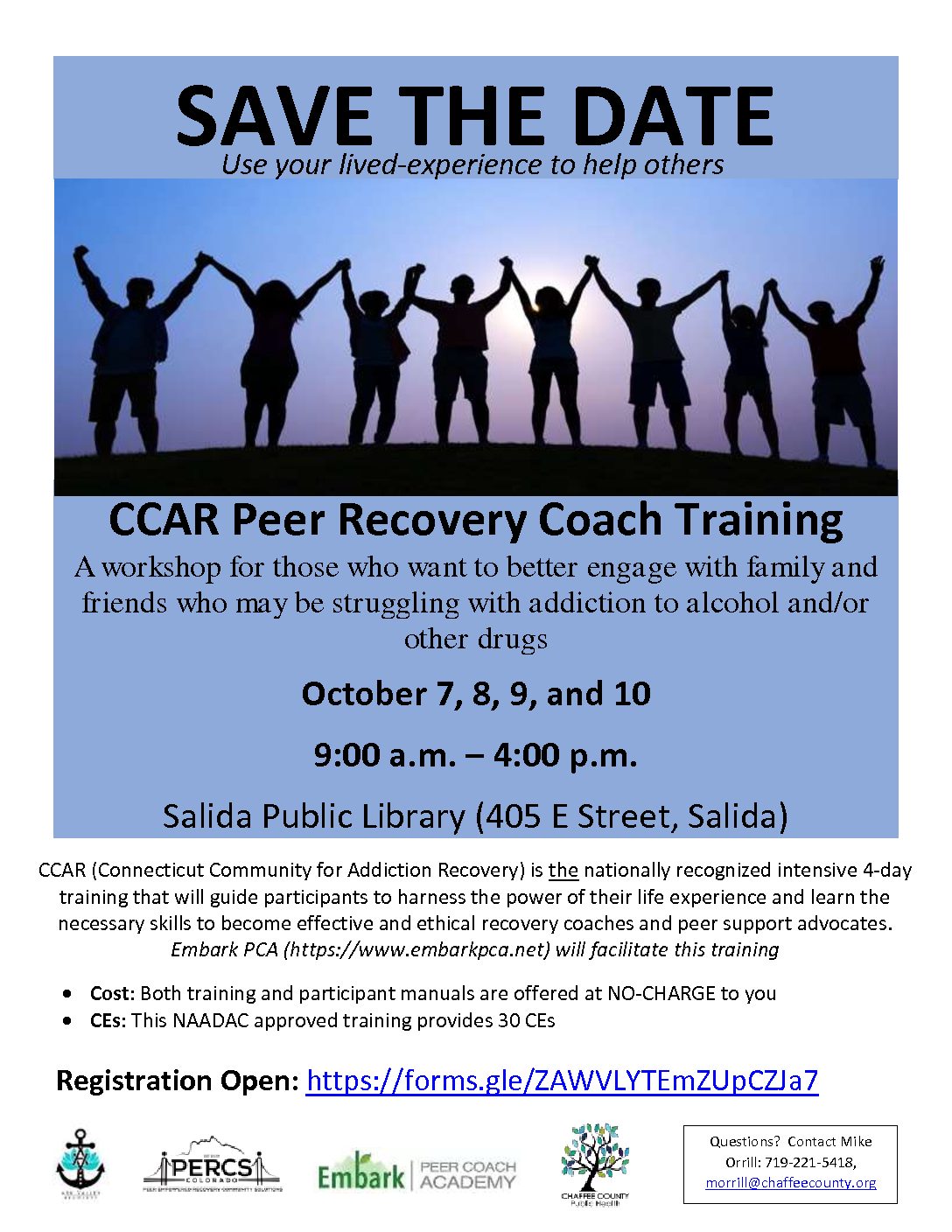 CCAR Peer Recovery Coach Training Salida Chamber of Commerce